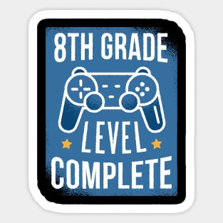 8th Grad Gamer Level Up Gift Idea Graduation Design Sticker